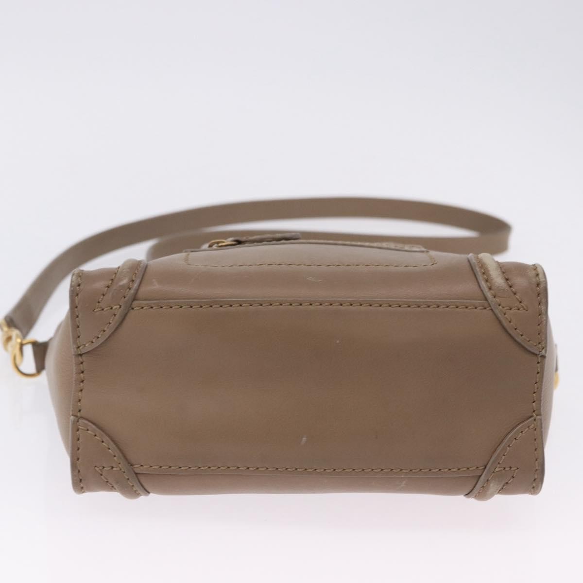 Celine Shopper Luggage Leather Beige Leather Handbag (Pre-Owned)
