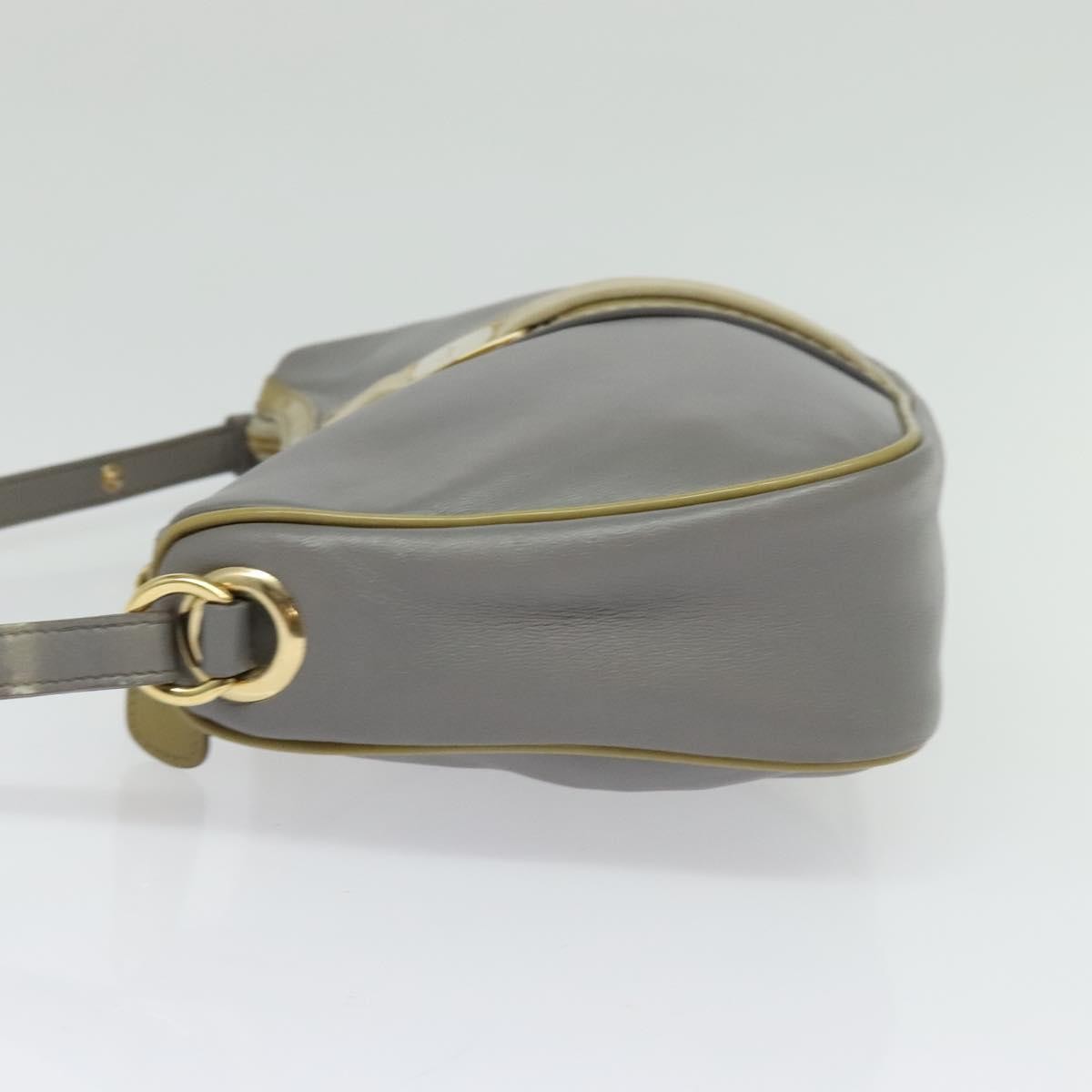 Salvatore Ferragamo Vala Leather Gray Leather Shoulder Bag Bag (Pre-Owned)