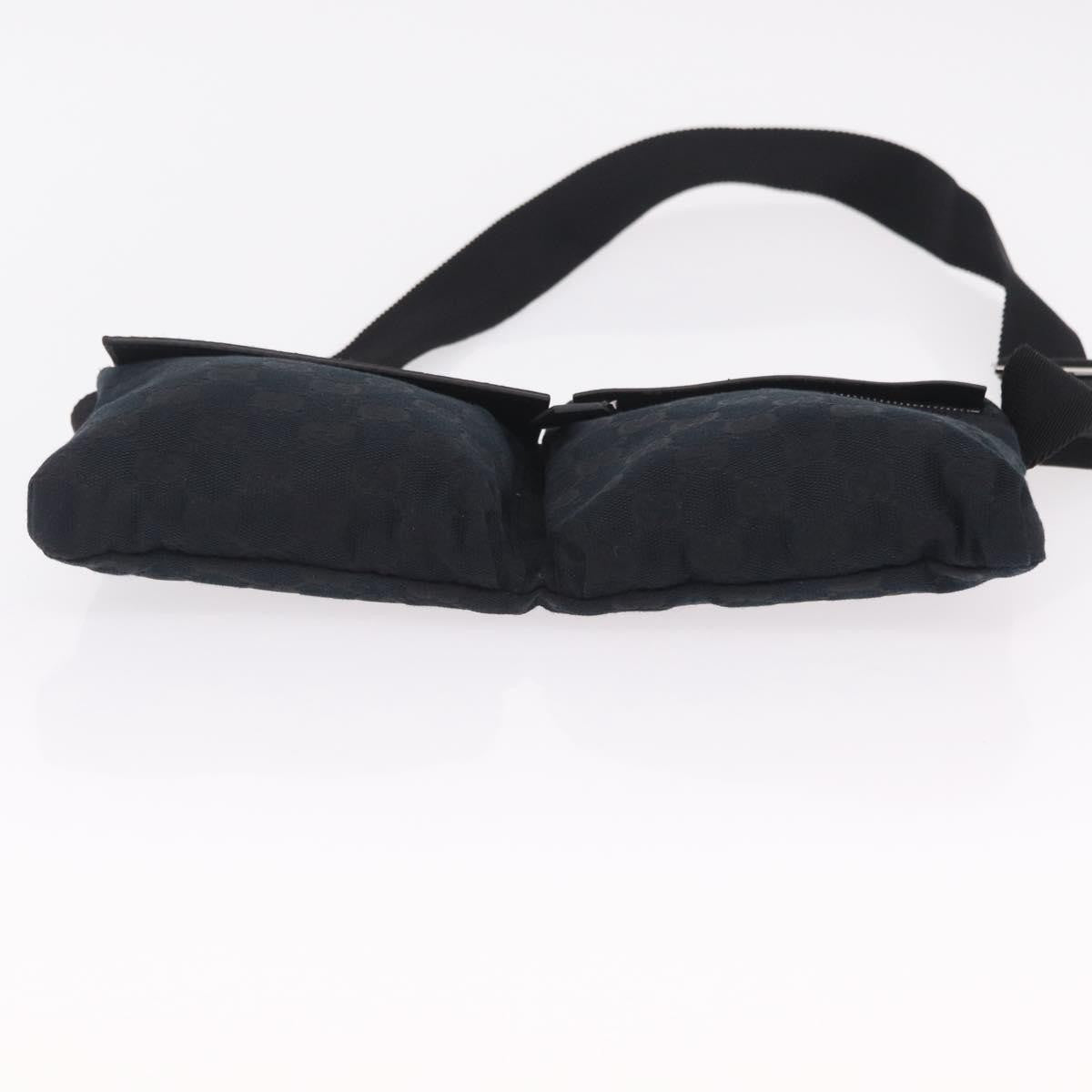 Gucci Vintage Double Web Belt Canvas Black Canvas Shoulder Bag Bag (Pre-Owned)