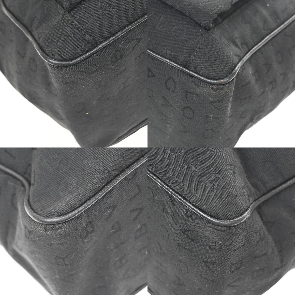 Bvlgari Vintage Canvas Black Canvas Tote Bag Bag (Pre-Owned)