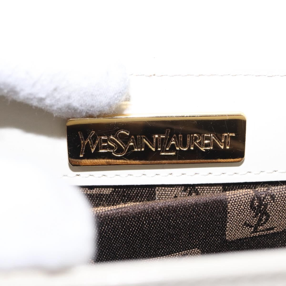 Saint Laurent Vintage Leather Ecru Leather Shoulder Bag Bag (Pre-Owned)
