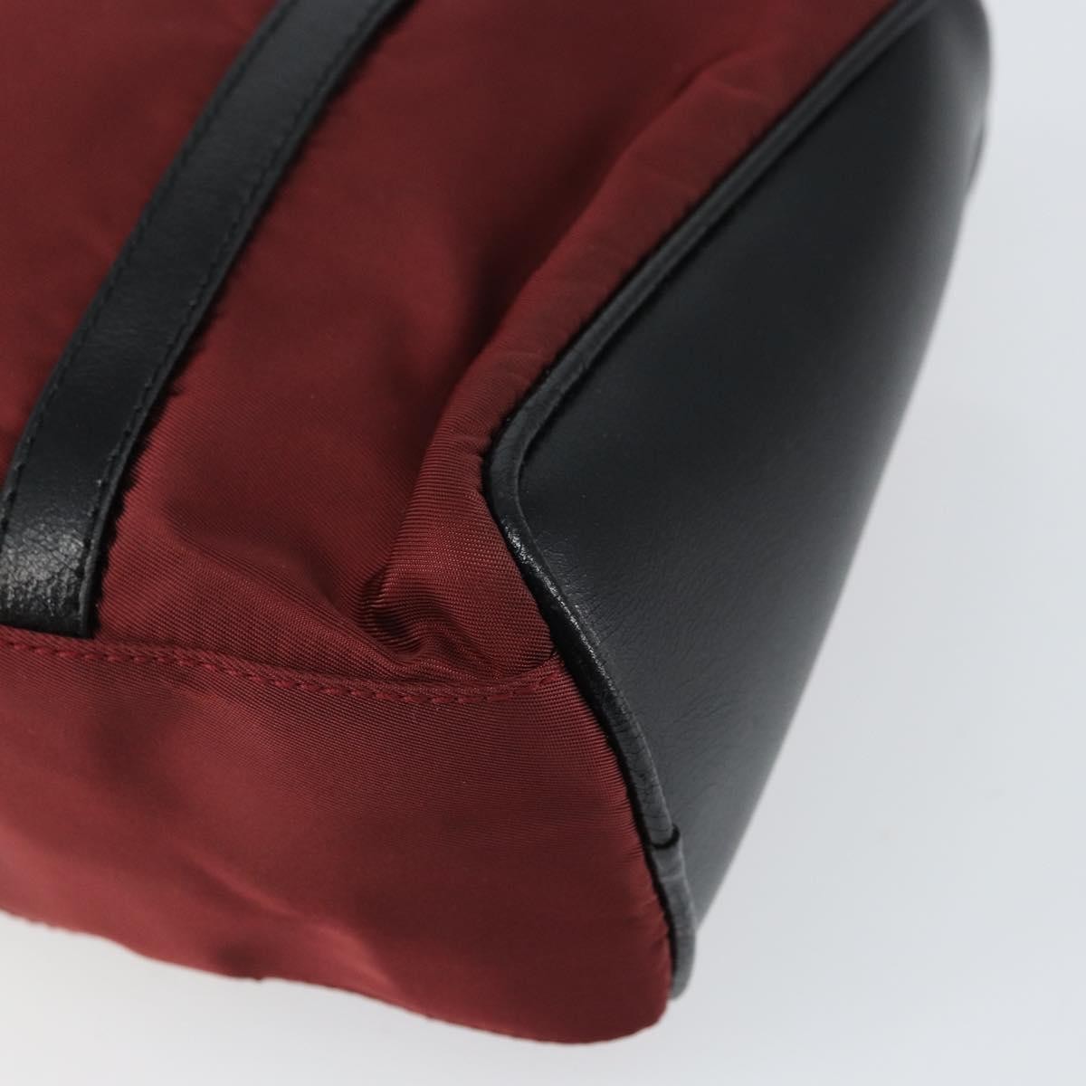 Prada Vintage Zip Tessuto Burgundy Nylon Handbag (Pre-Owned)
