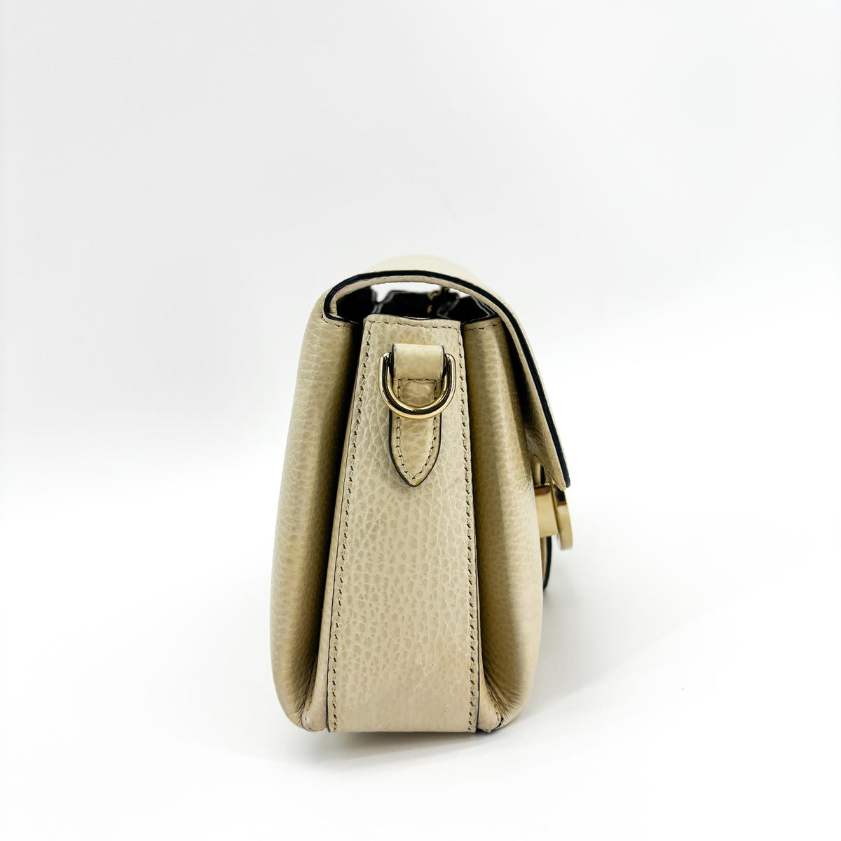 Gucci Interlocking Leather Beige Leather Shoulder Bag Bag (Pre-Owned)