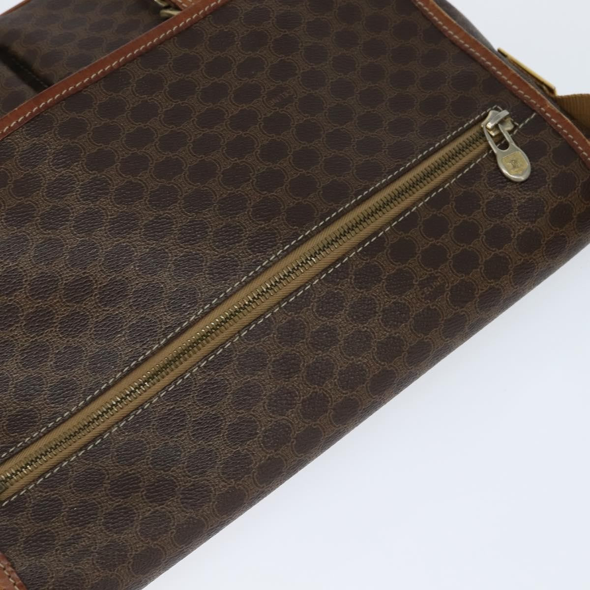 Celine Vintage Macadam Canvas And Leather Brown Canvas Shoulder Bag Bag (Pre-Owned)