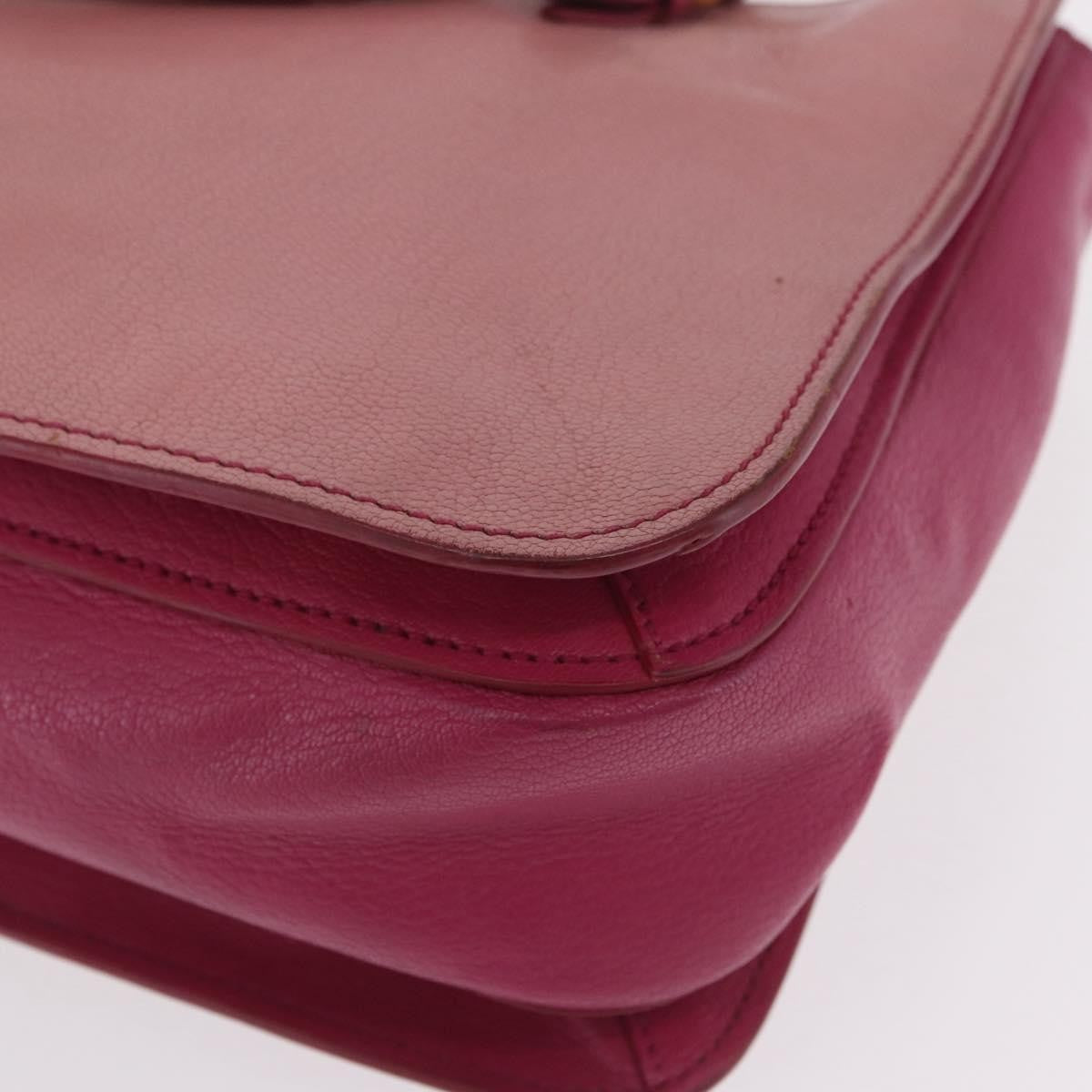 Miu Miu Madras Convertible Lock Leather Pink Leather Tote Bag Bag (Pre-Owned)