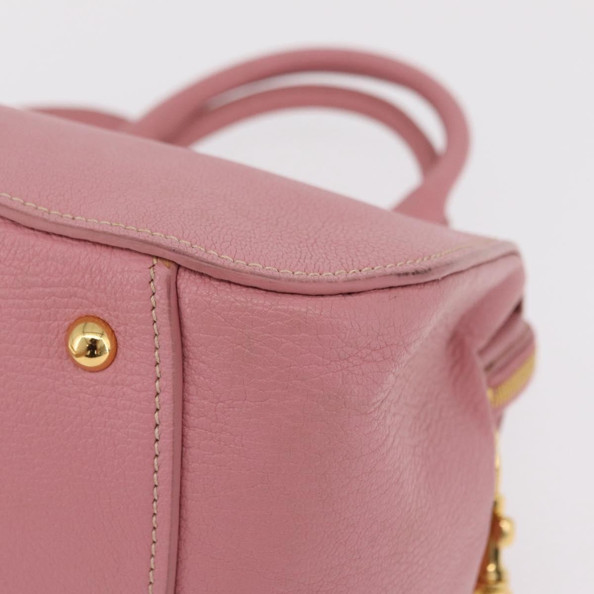 Miu Miu Madras Bowler Leather Pink Leather Handbag (Pre-Owned)