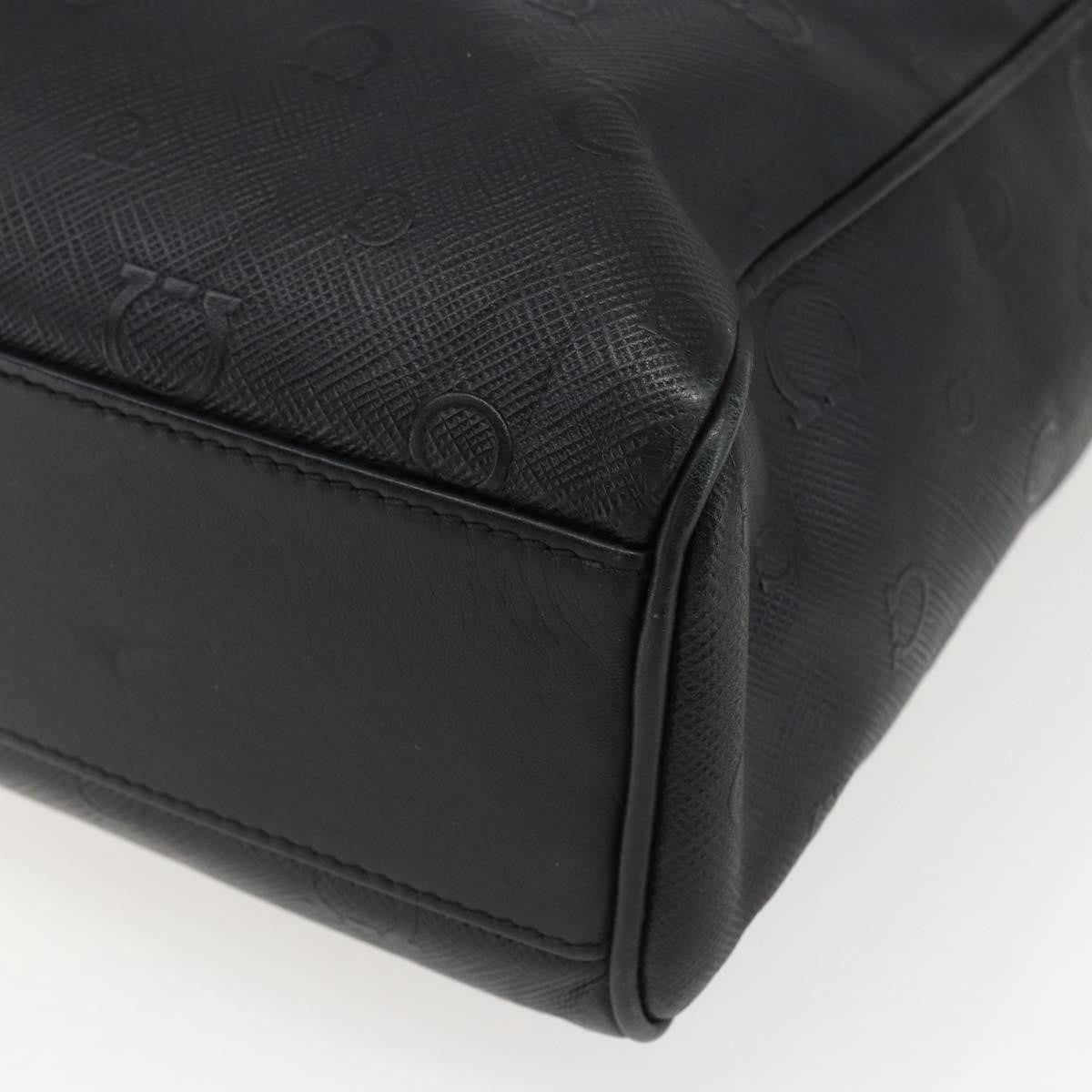 Salvatore Ferragamo Vintage Leather Black Leather Tote Bag Bag (Pre-Owned)