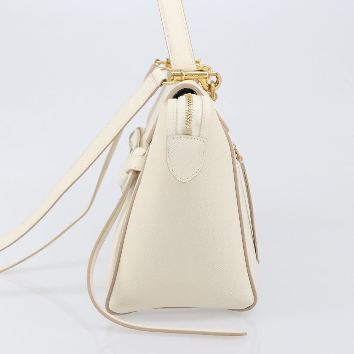 Celine Belt Leather White Leather Handbag (Pre-Owned)
