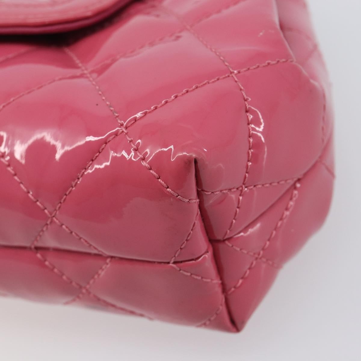 Chanel Mademoiselle Lock Chain Quilted Patent Pink Patent_Leather Shoulder Bag Bag (Pre-Owned)
