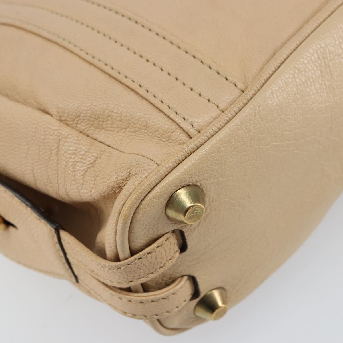 Chloe Vintage Leather Beige Leather Tote Bag Bag (Pre-Owned)