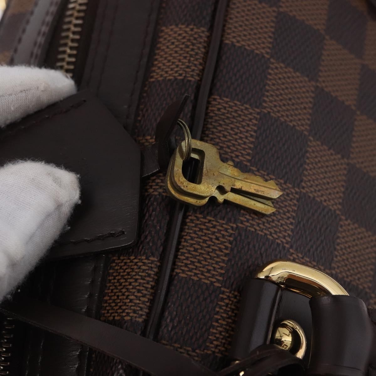 Louis Vuitton Duomo Boston Damier Ebene Brown Canvas Handbag (Pre-Owned)