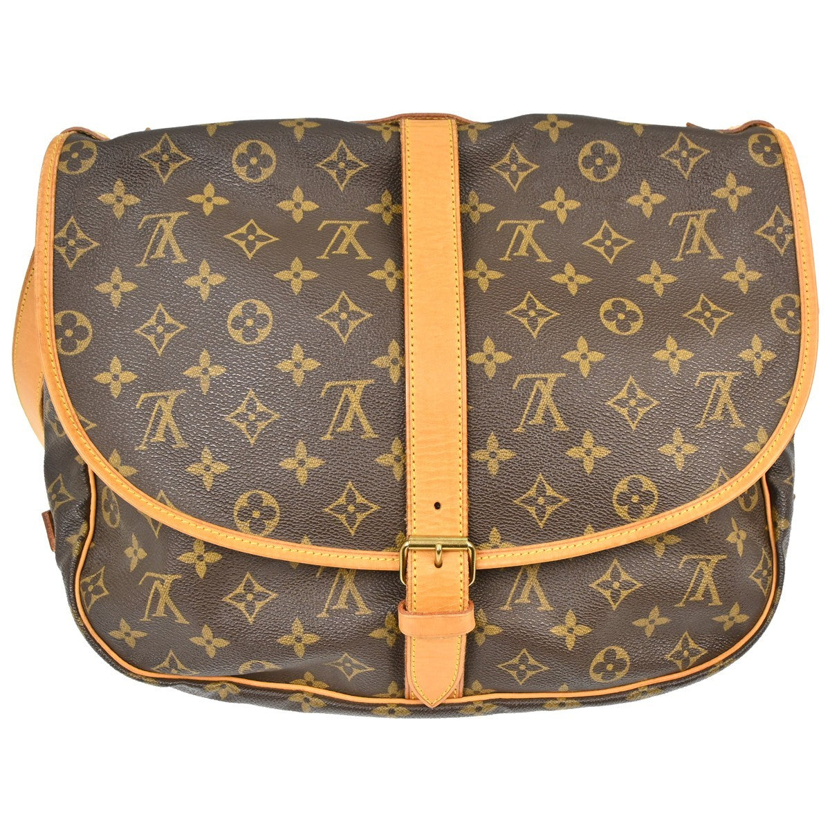 Louis Vuitton Saumur Monogram Brown Canvas Shoulder Bag Bag (Pre-Owned)