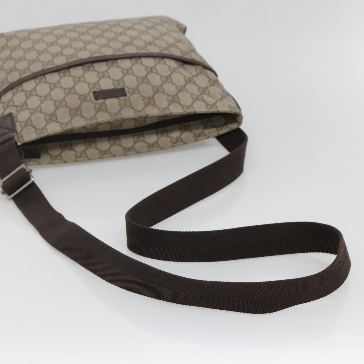 Gucci Zip Top Messenger Gg Coated Canvas Beige Canvas Shoulder Bag Bag (Pre-Owned)