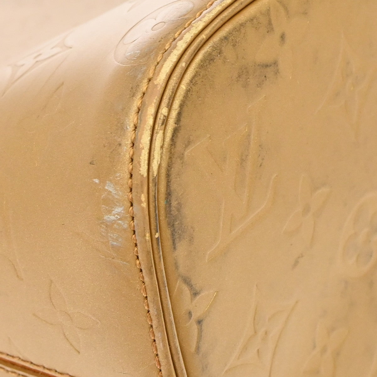 Louis Vuitton Mat Stockton Monogram Vernis Gold Patent_Leather Shoulder Bag Bag (Pre-Owned)