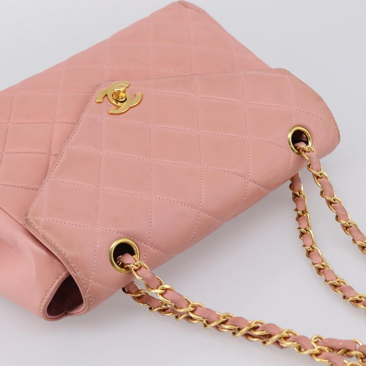 Chanel Vintage Envelope Flap Matelassé Lambskin Pink Leather Shoulder Bag Bag (Pre-Owned)