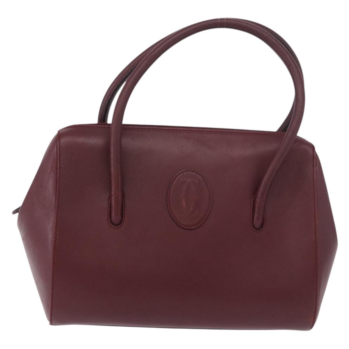 Cartier Must Line Leather Burgundy Leather Handbag (Pre-Owned)