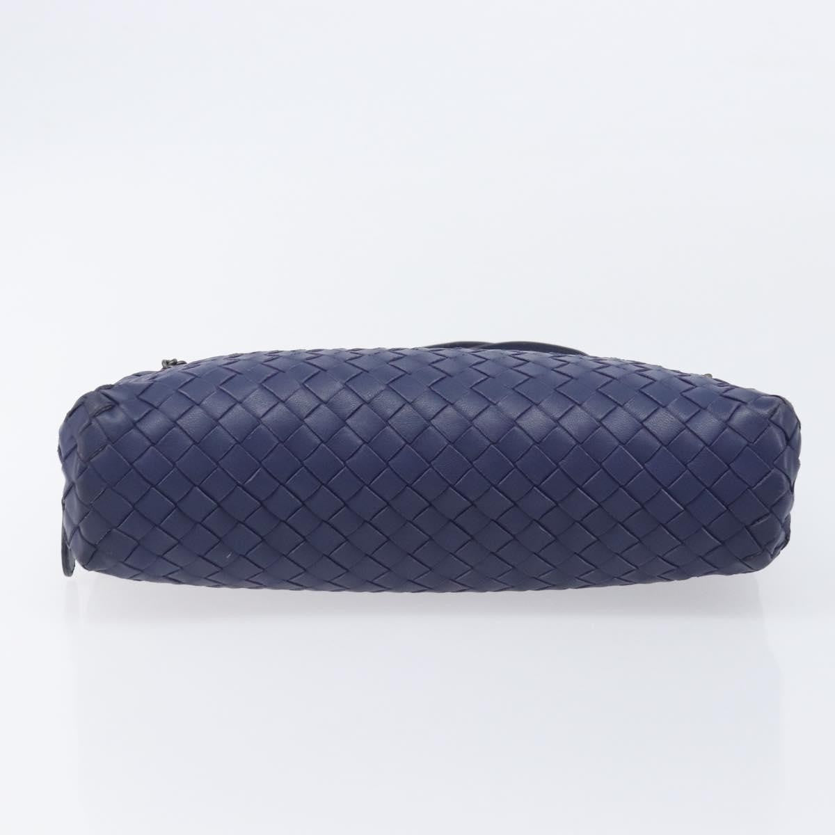 Bottega Veneta Compartment Chain Intrecciato Nappa Blue Leather Shoulder Bag Bag (Pre-Owned)