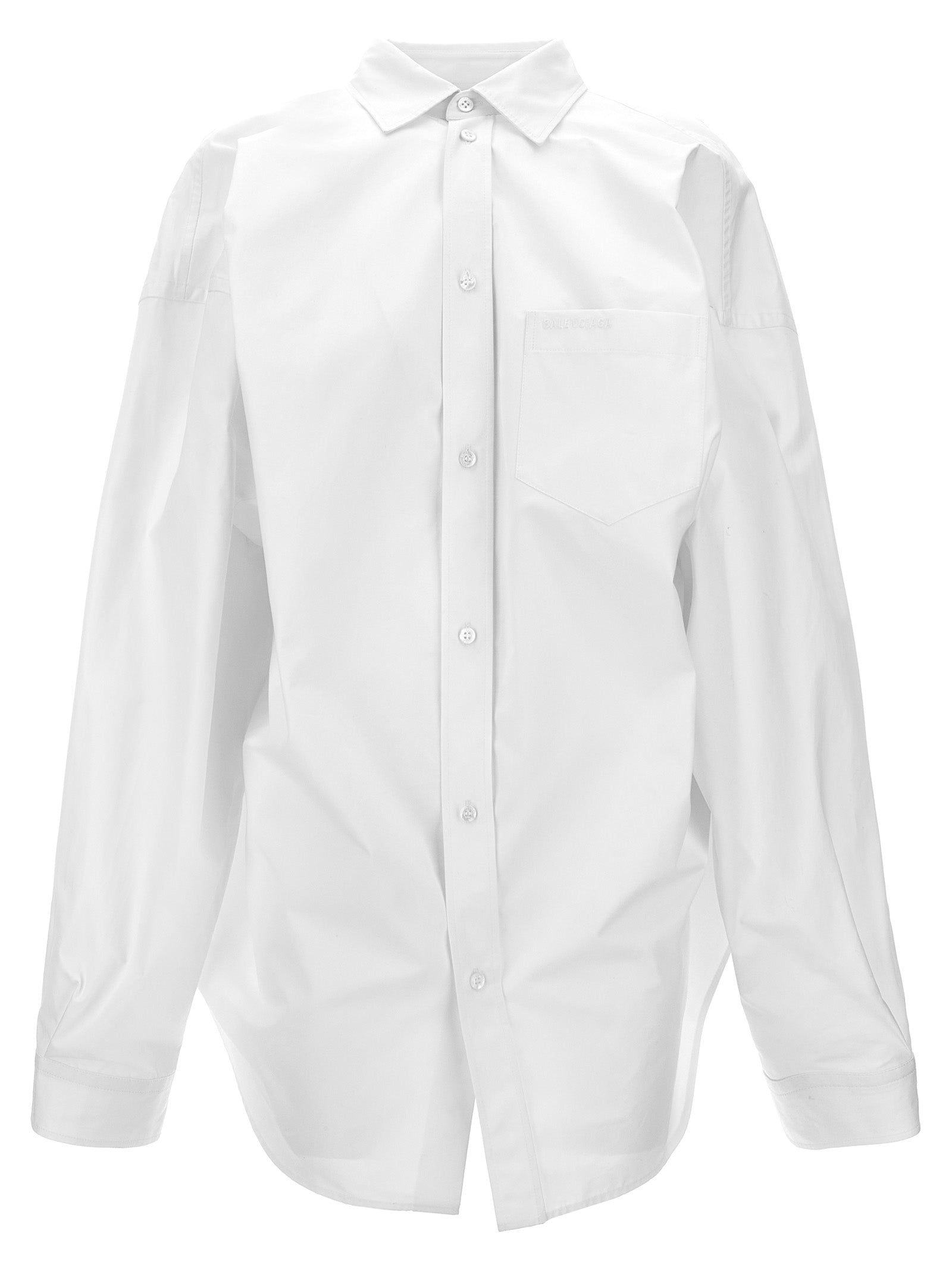 Balenciaga Women's Asymmetric Shirt With Logo Embroidery