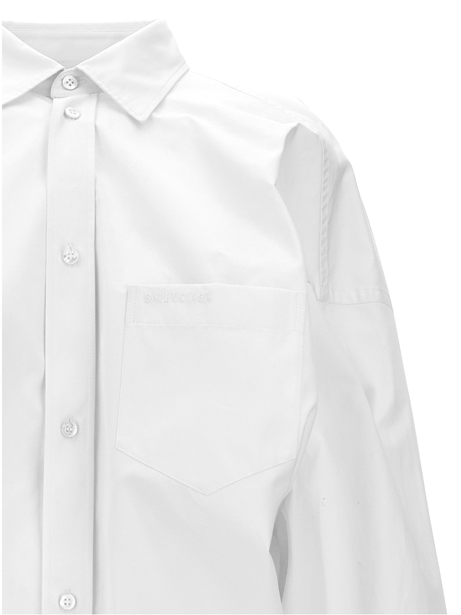Balenciaga Women's Asymmetric Shirt With Logo Embroidery