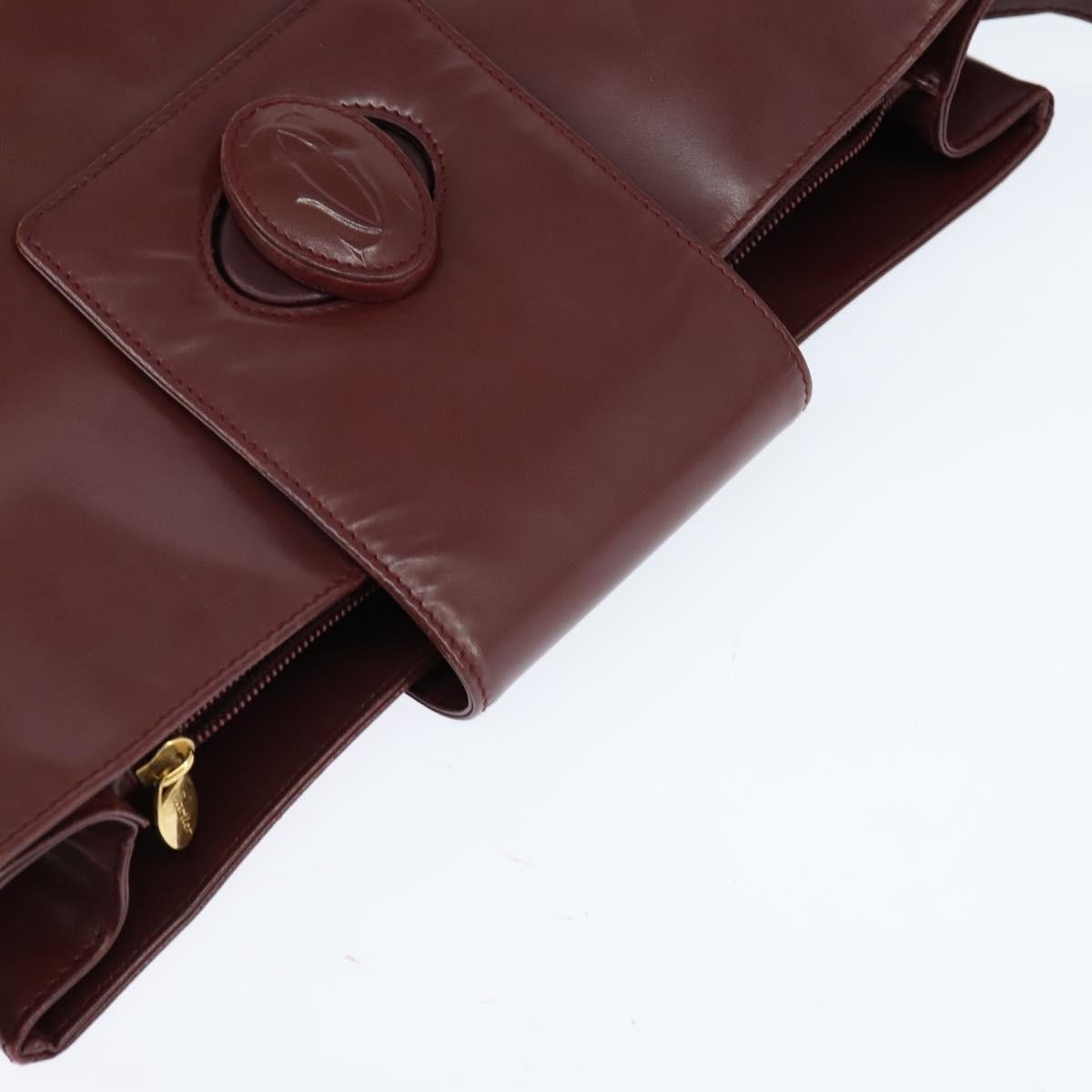 Cartier Must De Cartier Leather Burgundy Leather Shoulder Bag Bag (Pre-Owned)