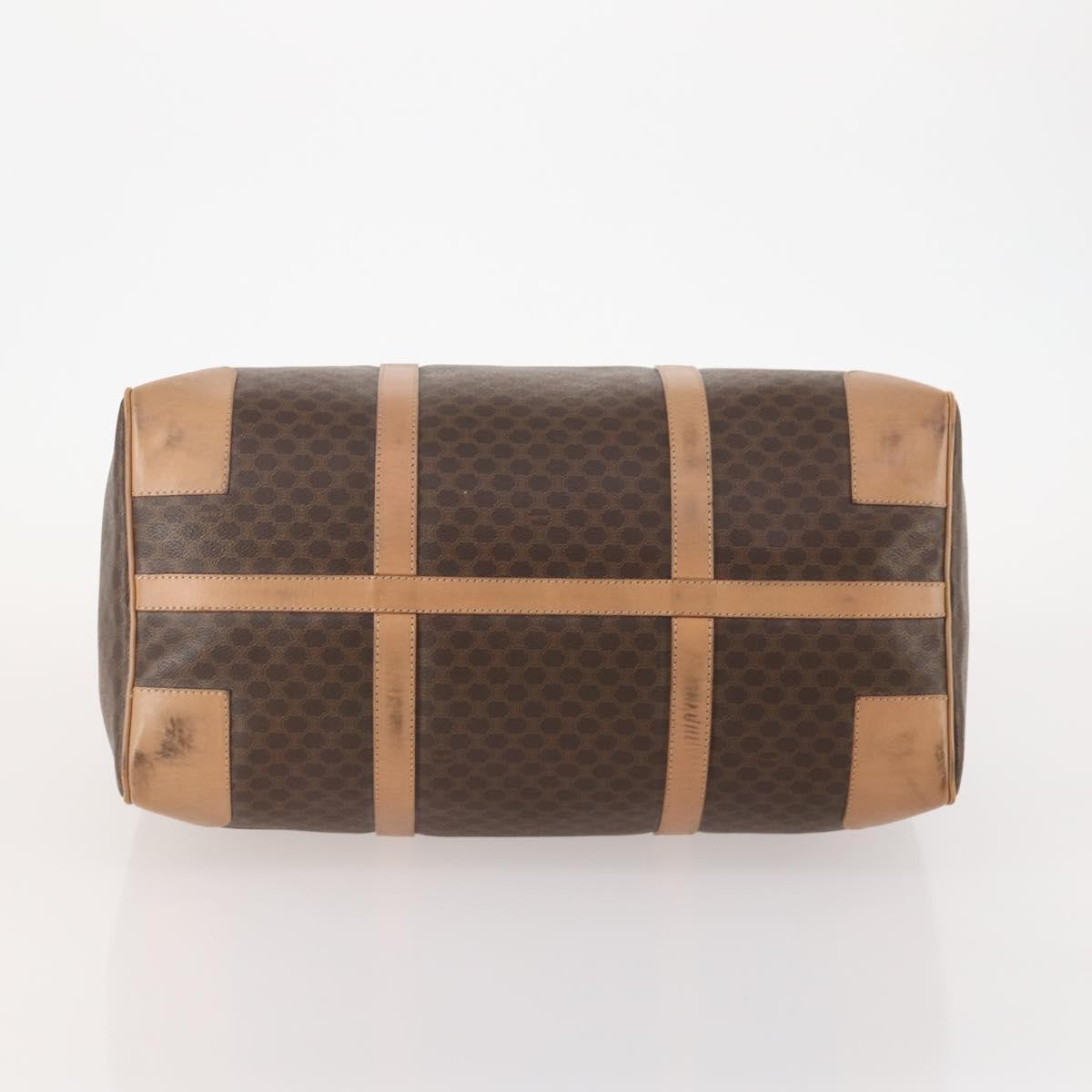 Celine Vintage Duffle Canvas And Leather Brown Canvas Travel Bag Bag (Pre-Owned)