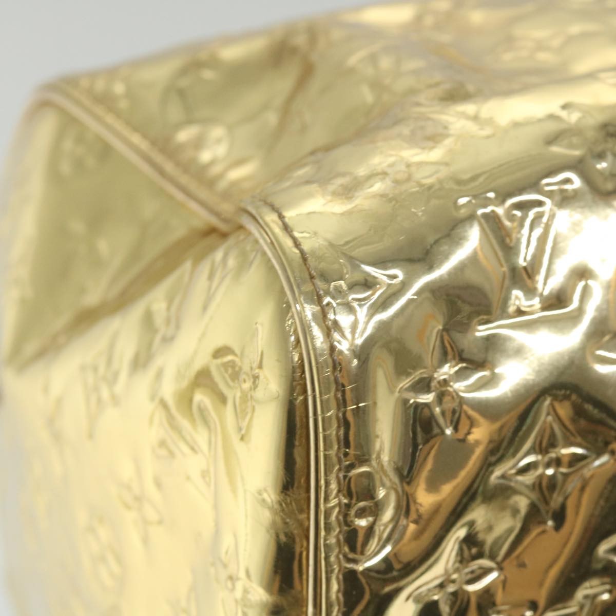 Louis Vuitton Keepall Monogram Miroir Pvc Gold Patent_Leather Travel Bag Bag (Pre-Owned)
