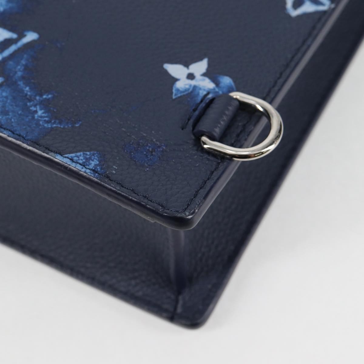 Louis Vuitton Sac Plat Zipped Limited Edition Monogram Ink Watercolor Leather Blue Canvas Handbag (Pre-Owned)