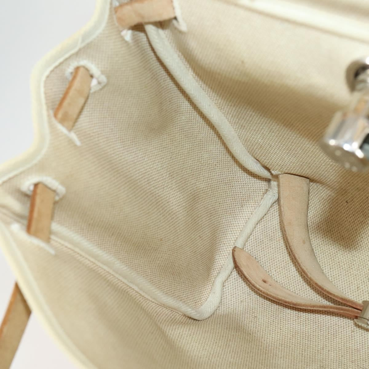 Hermes Herbag A Dos Toile Beige Canvas Backpack Bag (Pre-Owned)