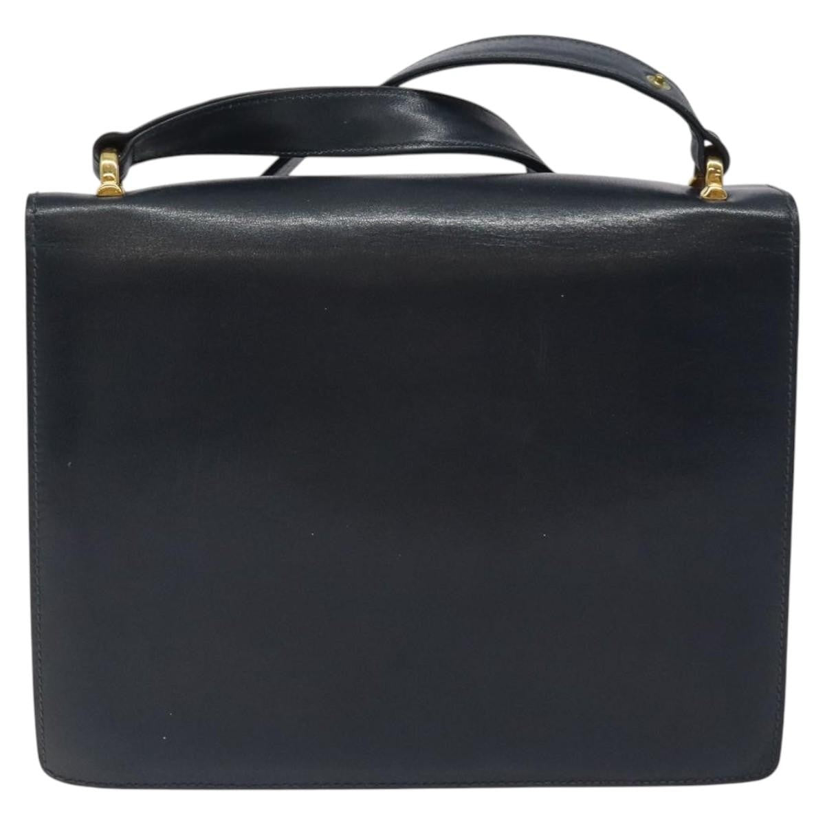 Celine Vintage Leather Navy Leather Shoulder Bag Bag (Pre-Owned)
