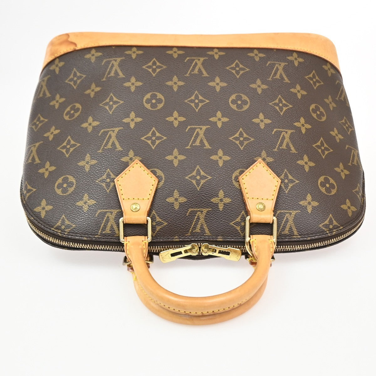 Louis Vuitton Alma Monogram Brown Leather Handbag (Pre-Owned)