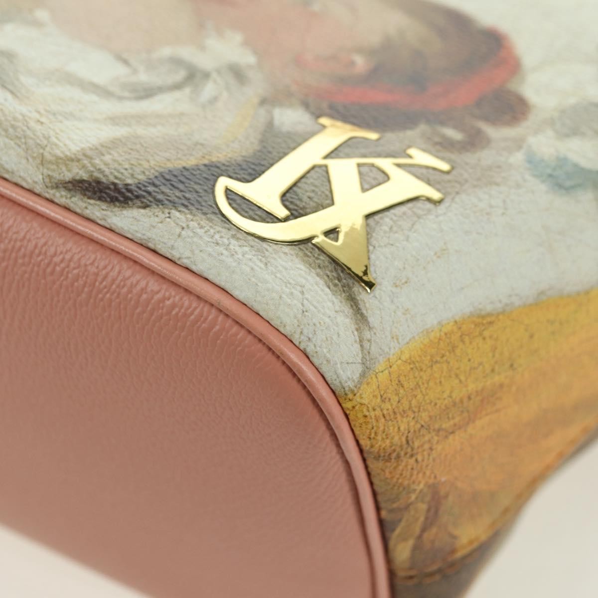 Louis Vuitton Neverfull Nm Limited Edition Jeff Koons Fragonard Print Canvas Pink Canvas Tote Bag Bag (Pre-Owned)