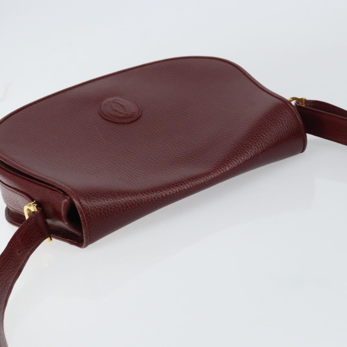 Cartier Must De Cartier Leather Burgundy Leather Shoulder Bag Bag (Pre-Owned)