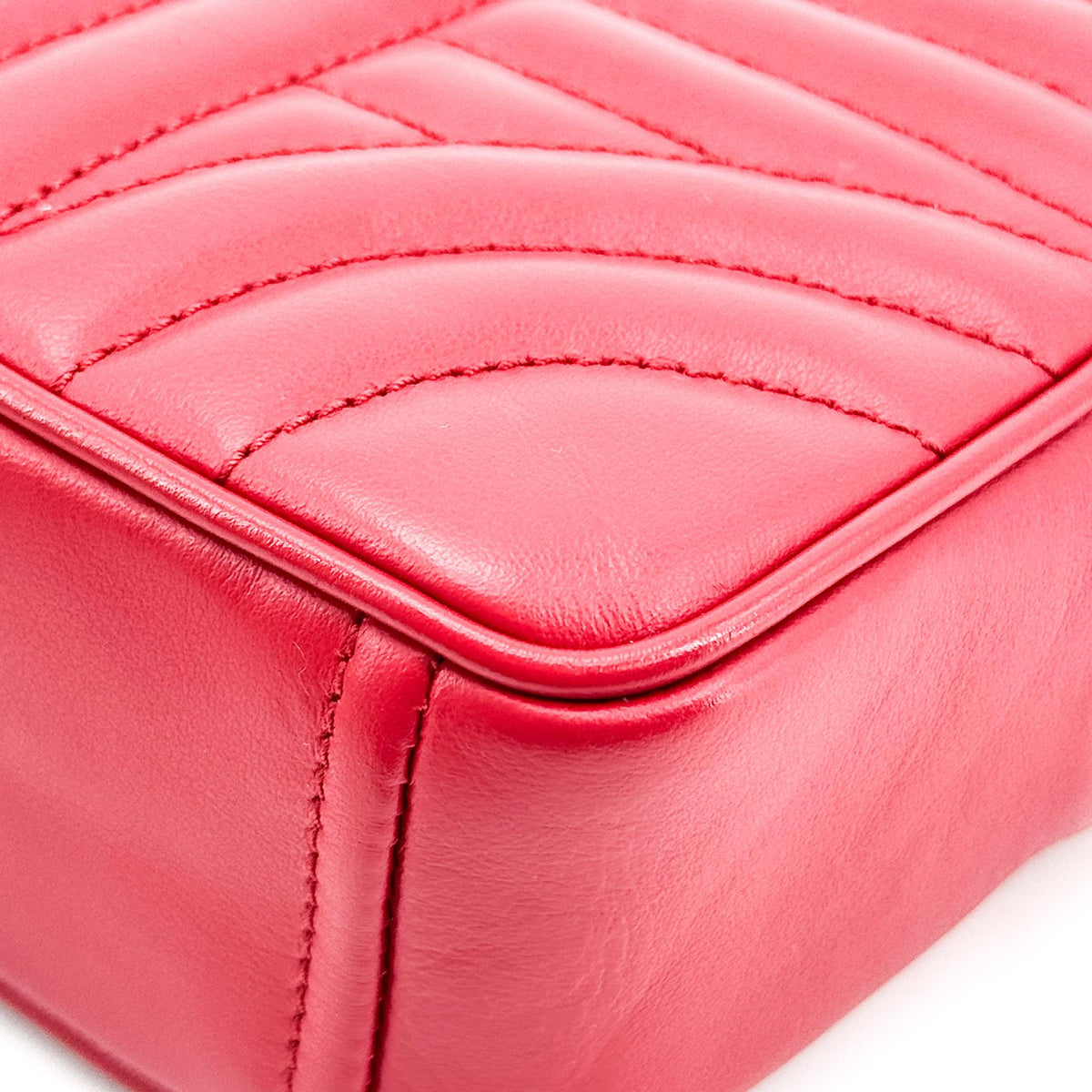 Prada Camera Diagramme Quilted Leather Red Leather Handbag (Pre-Owned)