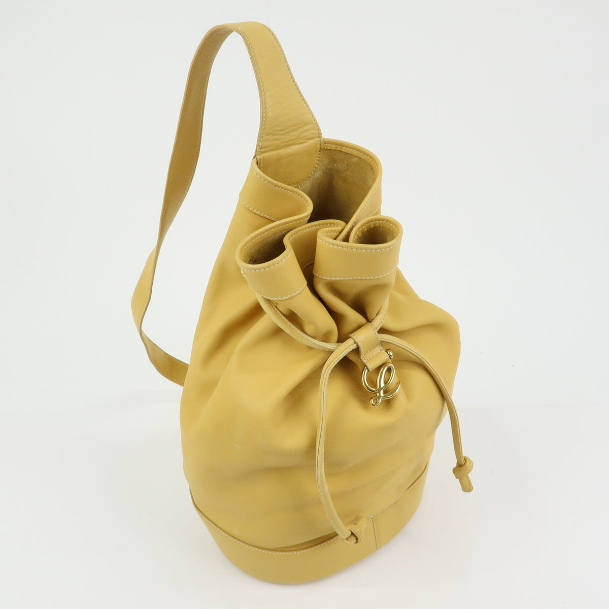 Loewe Anton Leather Yellow Leather Backpack Bag (Pre-Owned)