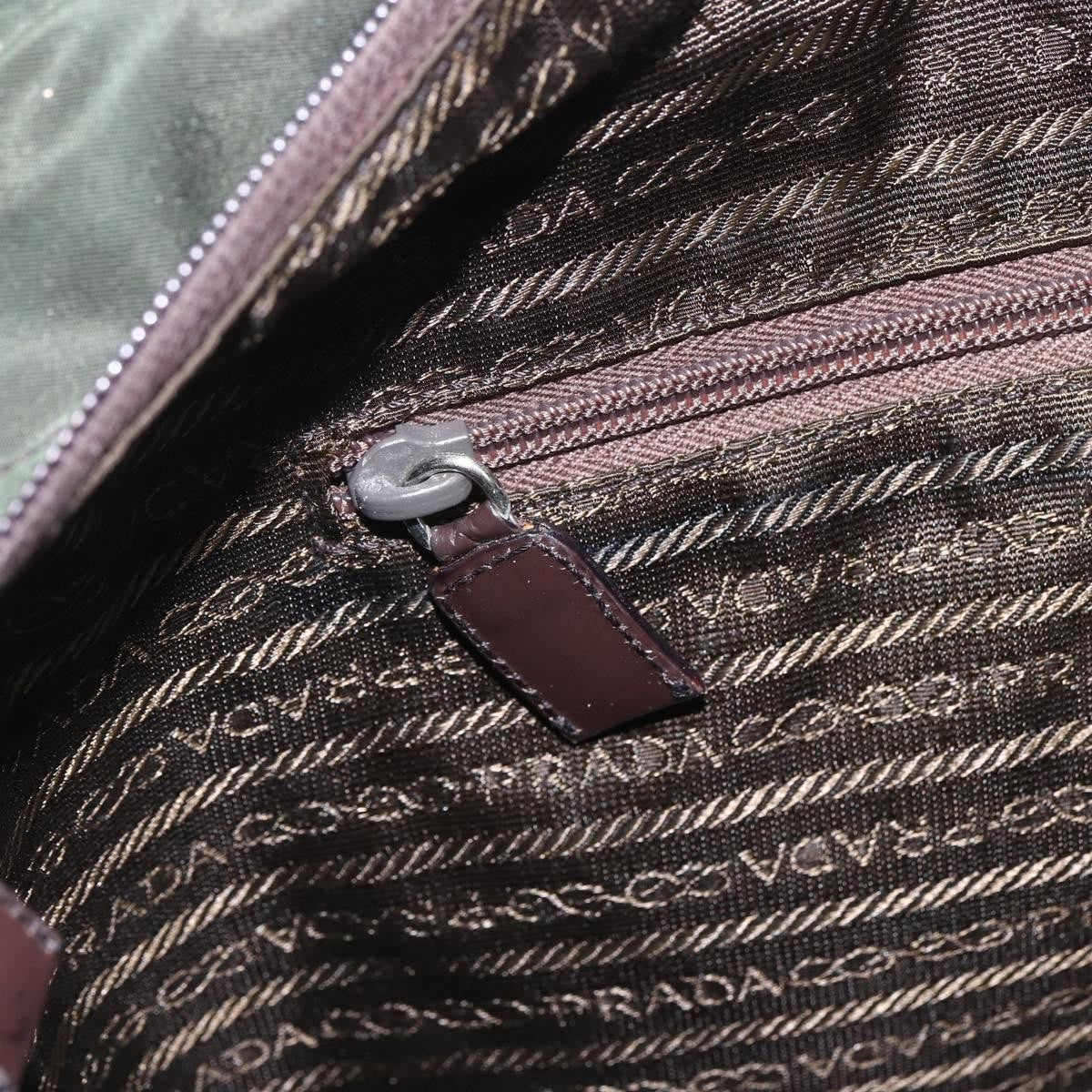 Prada Vintage Zip Tote Tessuto Khaki Nylon Tote Bag Bag (Pre-Owned)