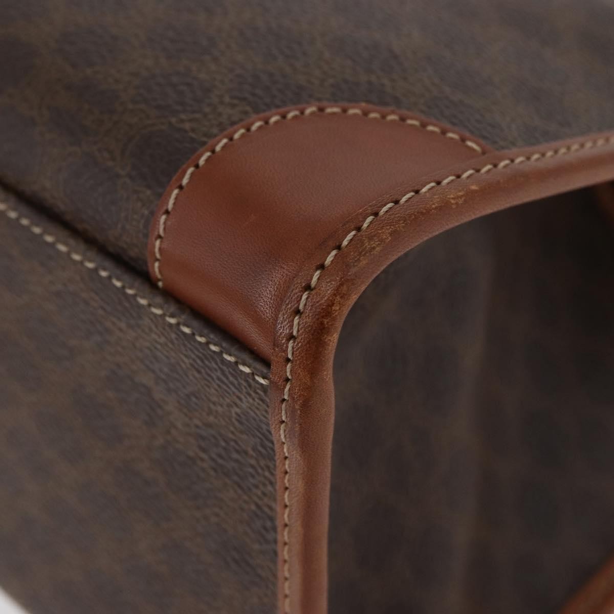 Celine Vintage Macadam Canvas And Leather Brown Canvas Tote Bag Bag (Pre-Owned)