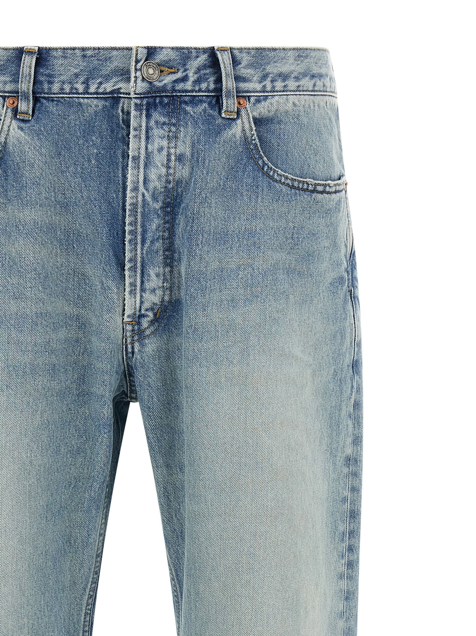 Saint Laurent Men's Wide Leg Jeans