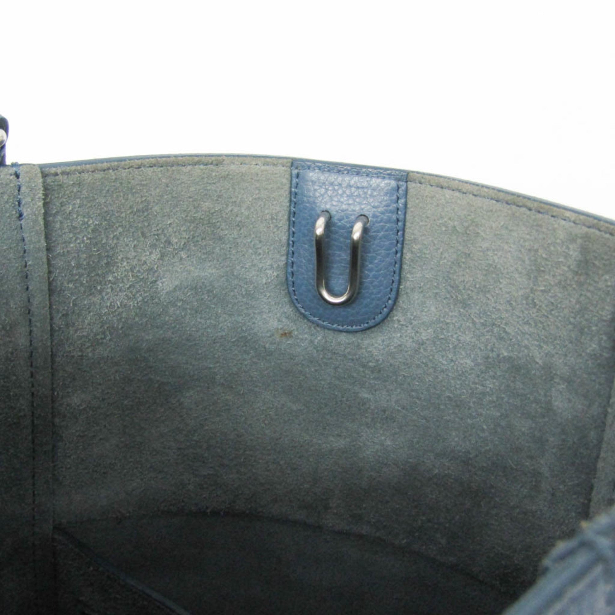 Celine Sangle Seau Calfskin Blue Leather Shoulder Bag Bag (Pre-Owned)