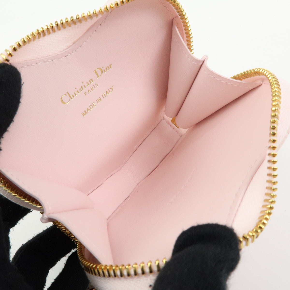 Christian Dior Dioramour Caro Heart Pouch With Chain Cannage Quilt Calfskin Pink Leather Clutche & Pouche Bag (Pre-Owned)