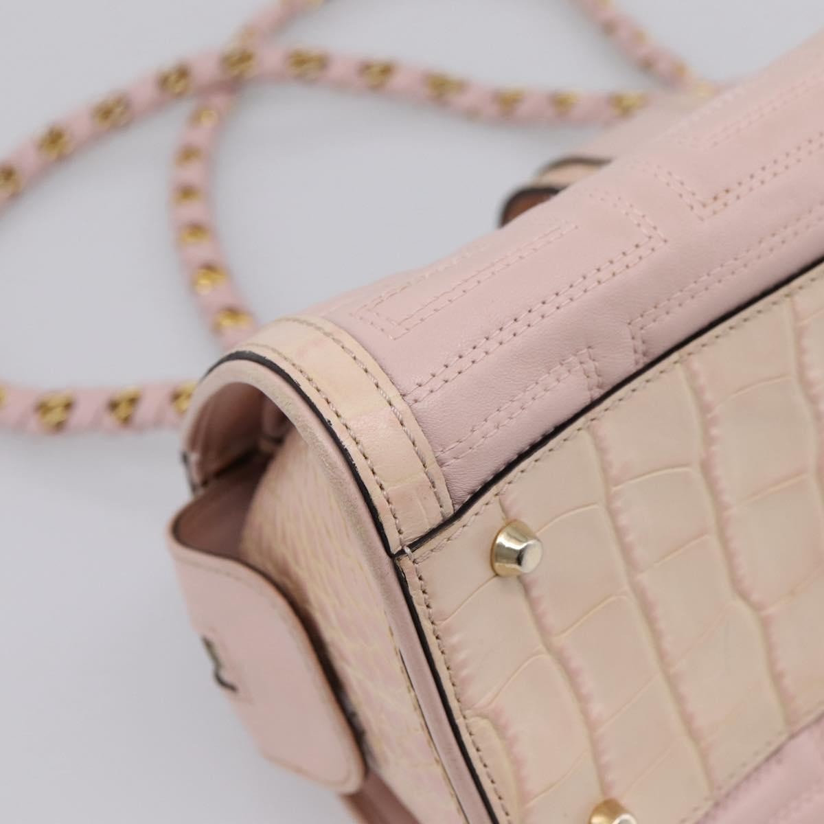 Versace Vintage Tote Leather Pink Leather Tote Bag Bag (Pre-Owned)