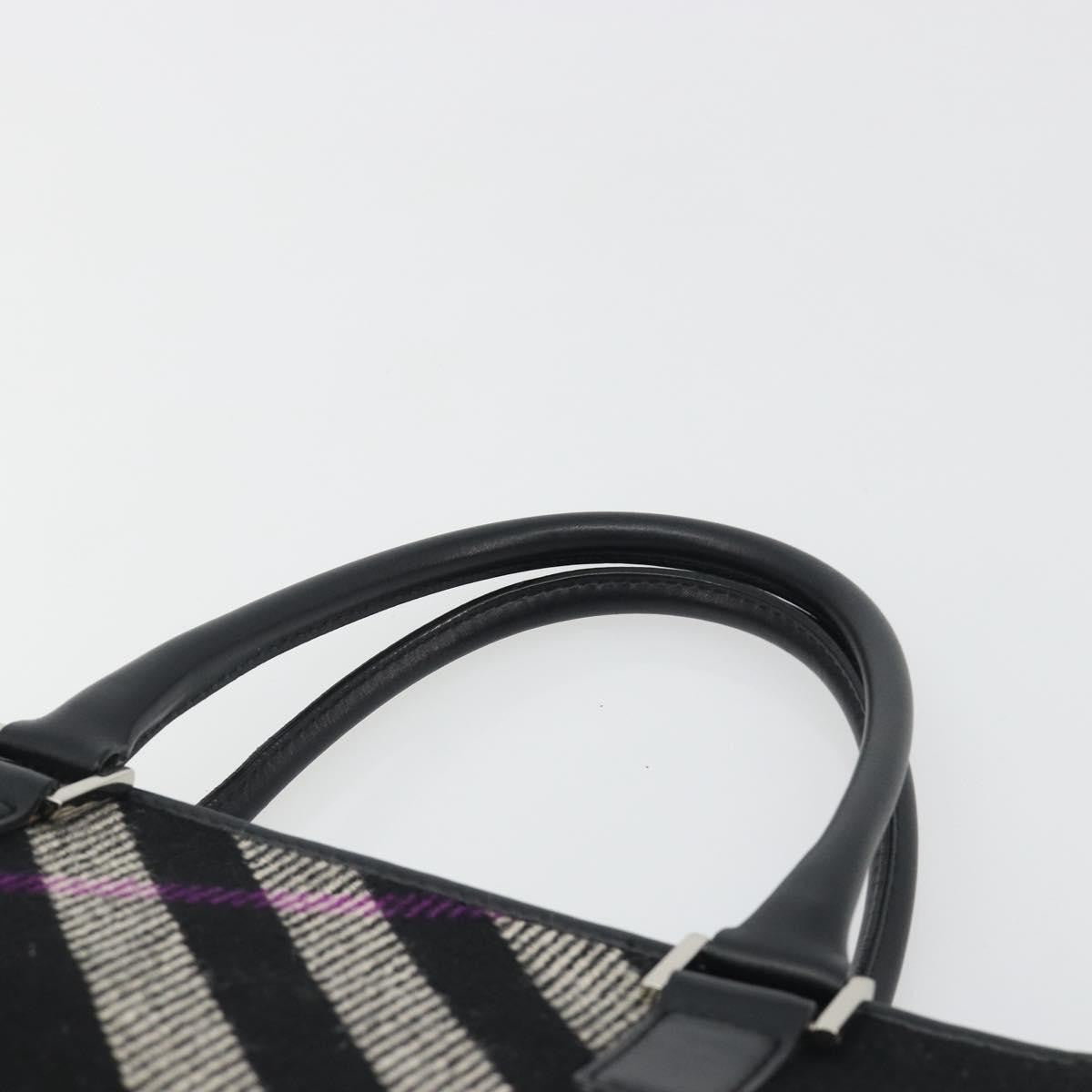 Burberry Nova Check Wool Black Wool Handbag (Pre-Owned)