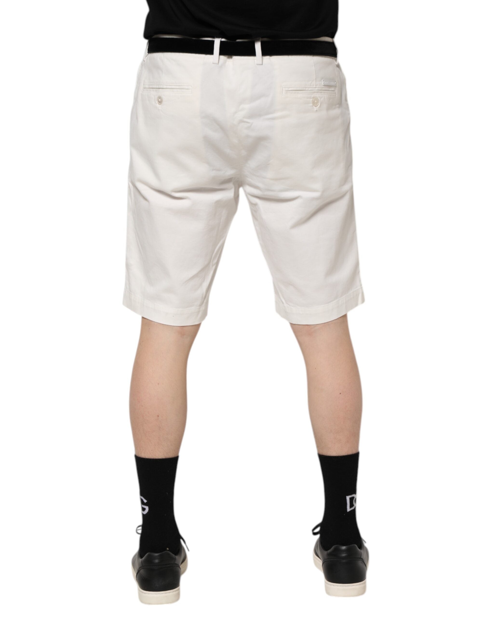 Dolce & Gabbana White Chinos Cotton Stretch Men Casual Men's Shorts