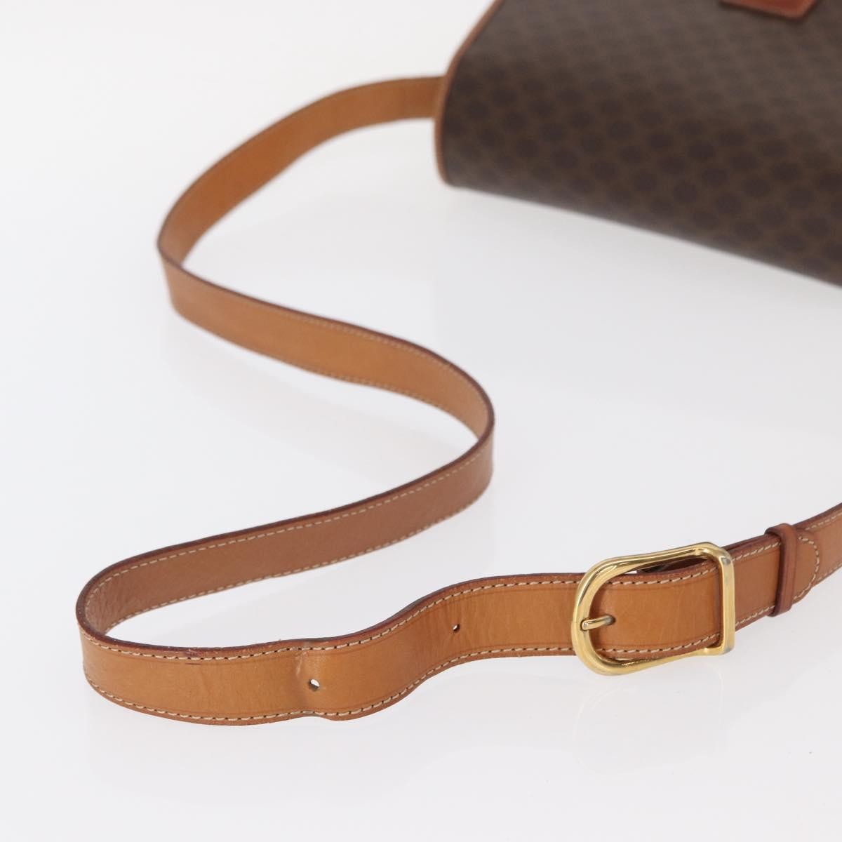Celine Vintage Macadam Canvas Brown Canvas Shoulder Bag Bag (Pre-Owned)