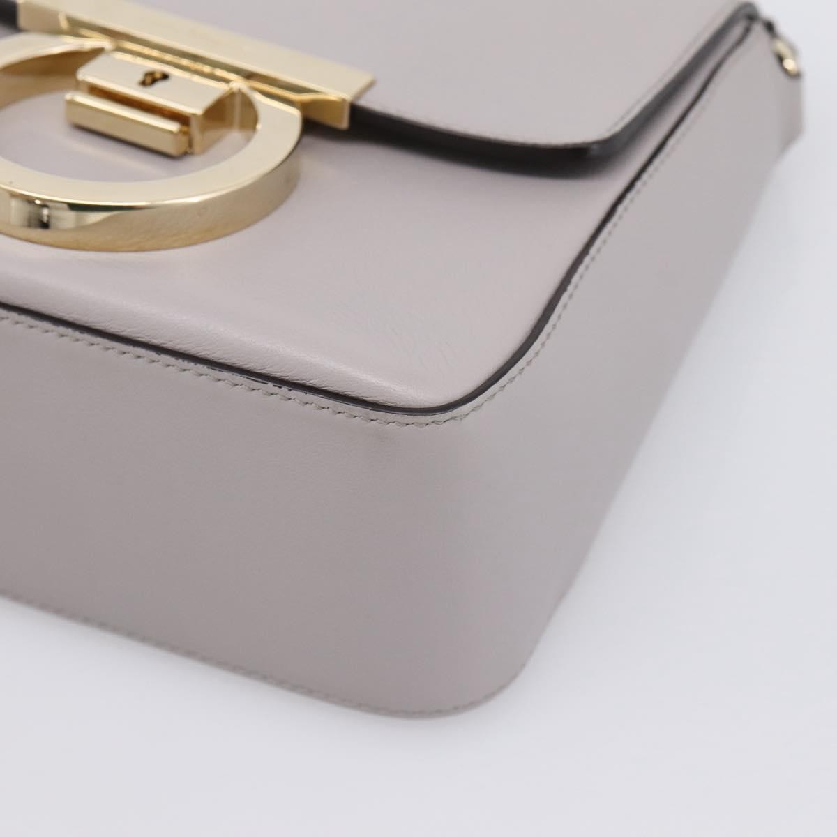 Salvatore Ferragamo Tassel Gancini Lock Flap Leather Gray Leather Shoulder Bag Bag (Pre-Owned)