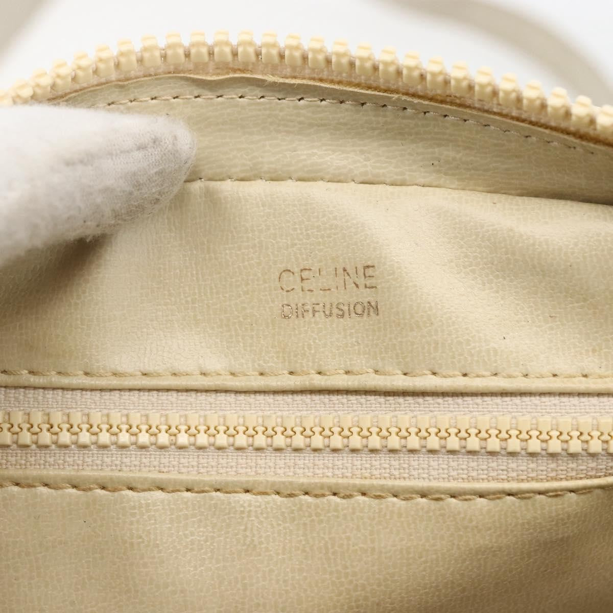 Celine Vintage Leather White Leather Shoulder Bag Bag (Pre-Owned)