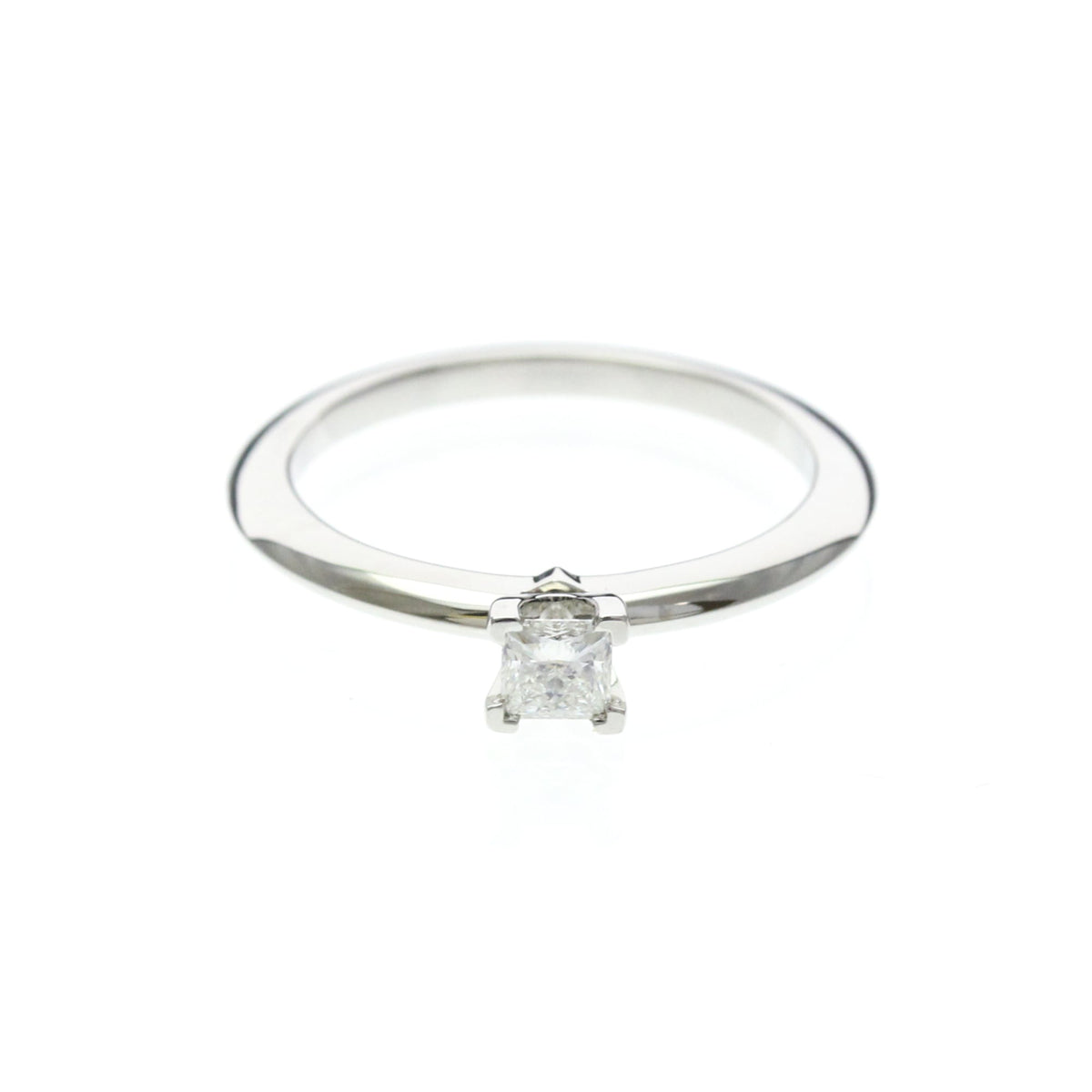 Cartier Solitaire 1895 Platinum With Rbc Diamond Silver Platinum Ring Jewelry (Pre-Owned)