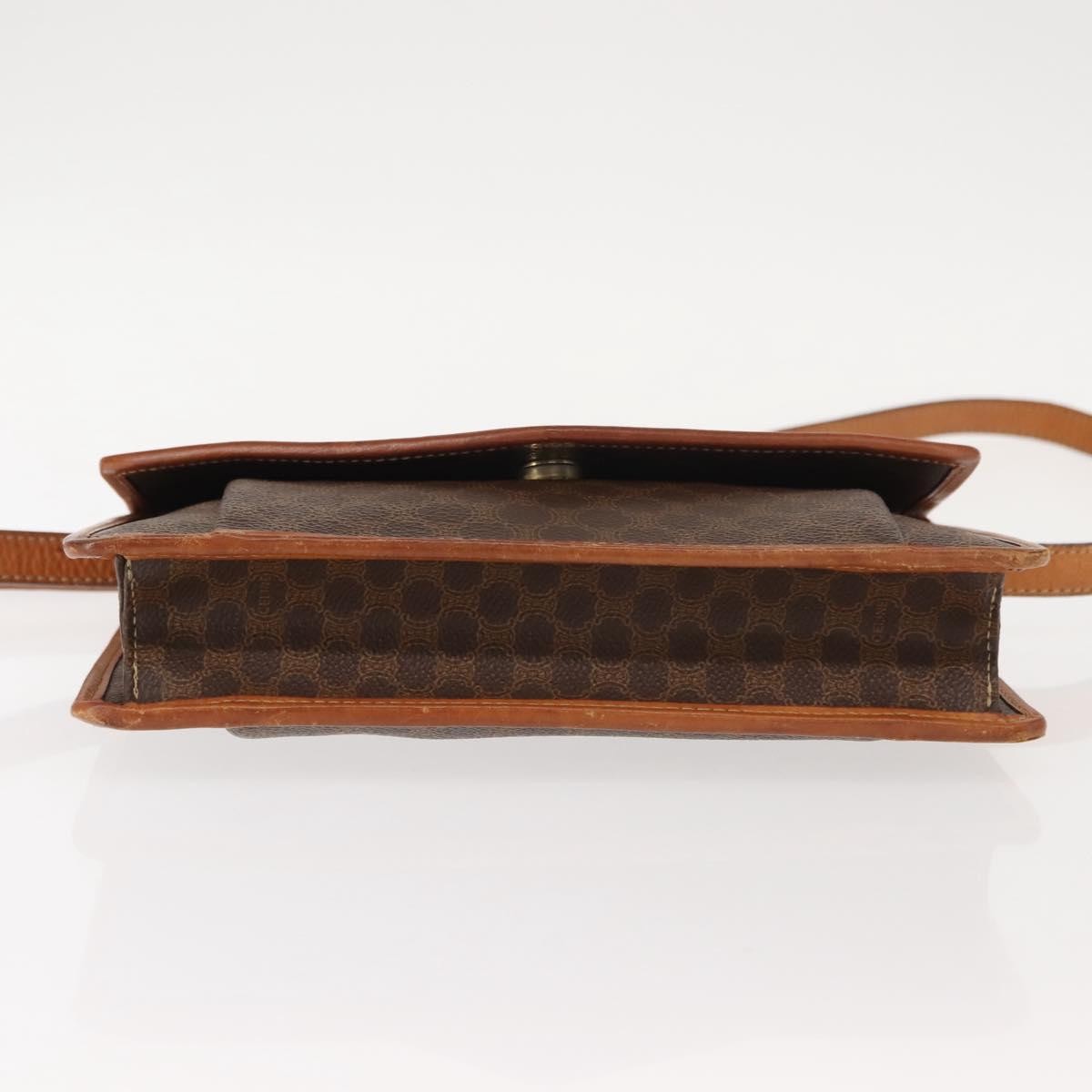 Celine Vintage Macadam Canvas And Leather Brown Canvas Shoulder Bag Bag (Pre-Owned)