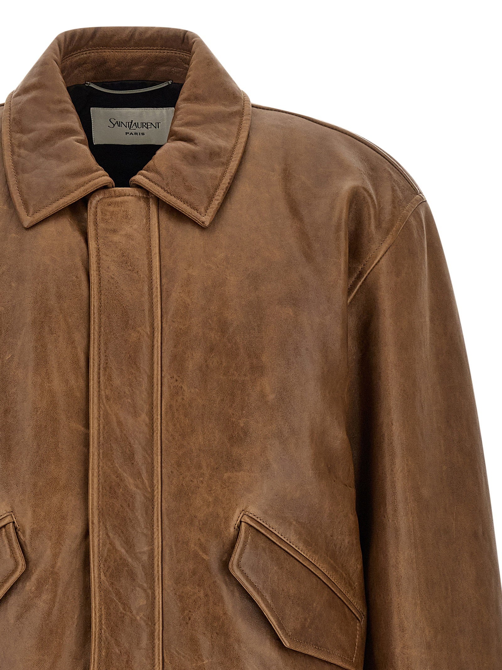 Saint Laurent Men's Vintage Leather Bomber Jacket