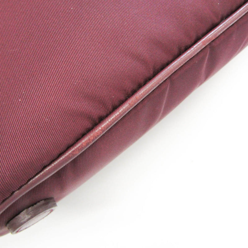 Prada Ribbon Burgundy Canvas Handbag (Pre-Owned)