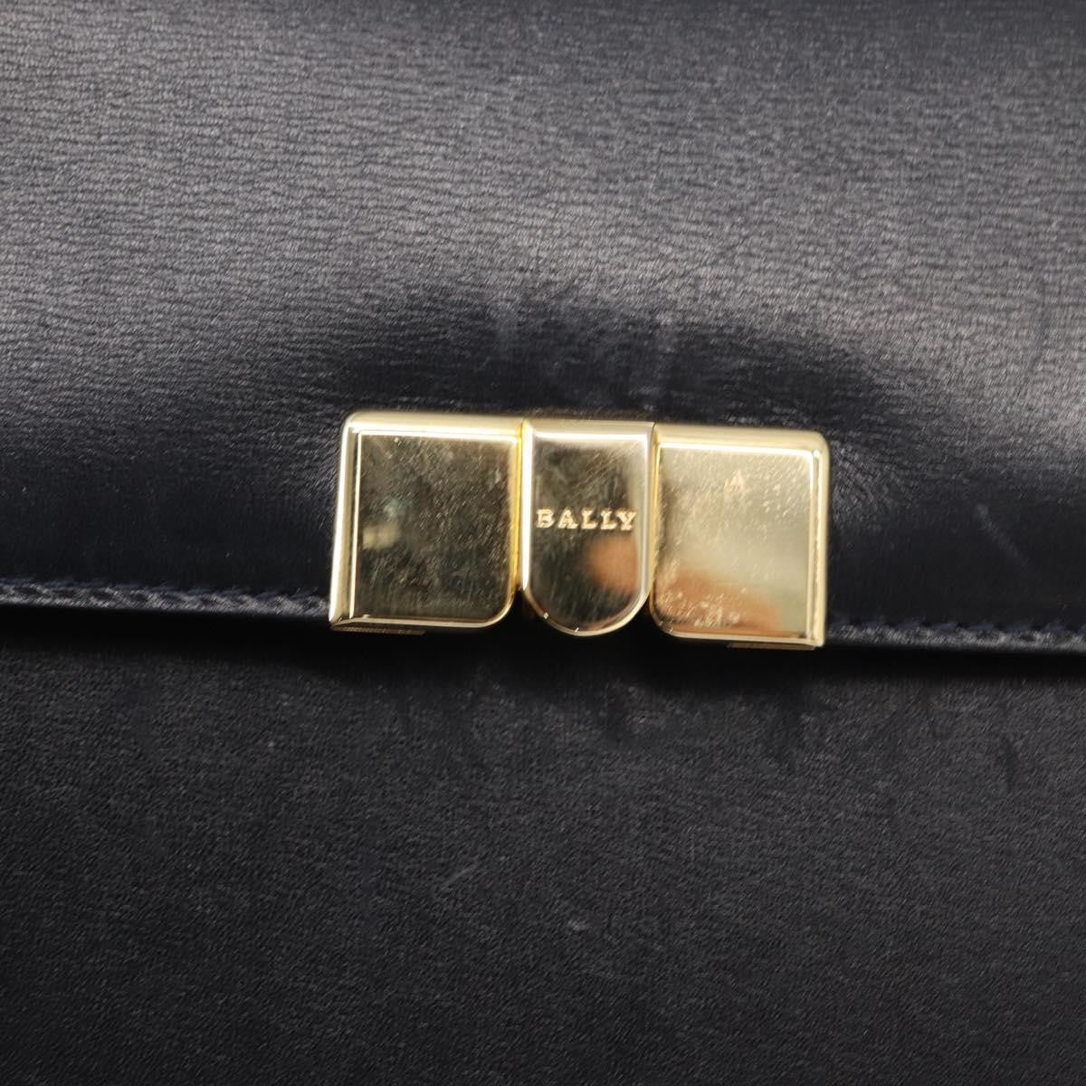 Bally Vintage Leather Navy Leather Handbag (Pre-Owned)